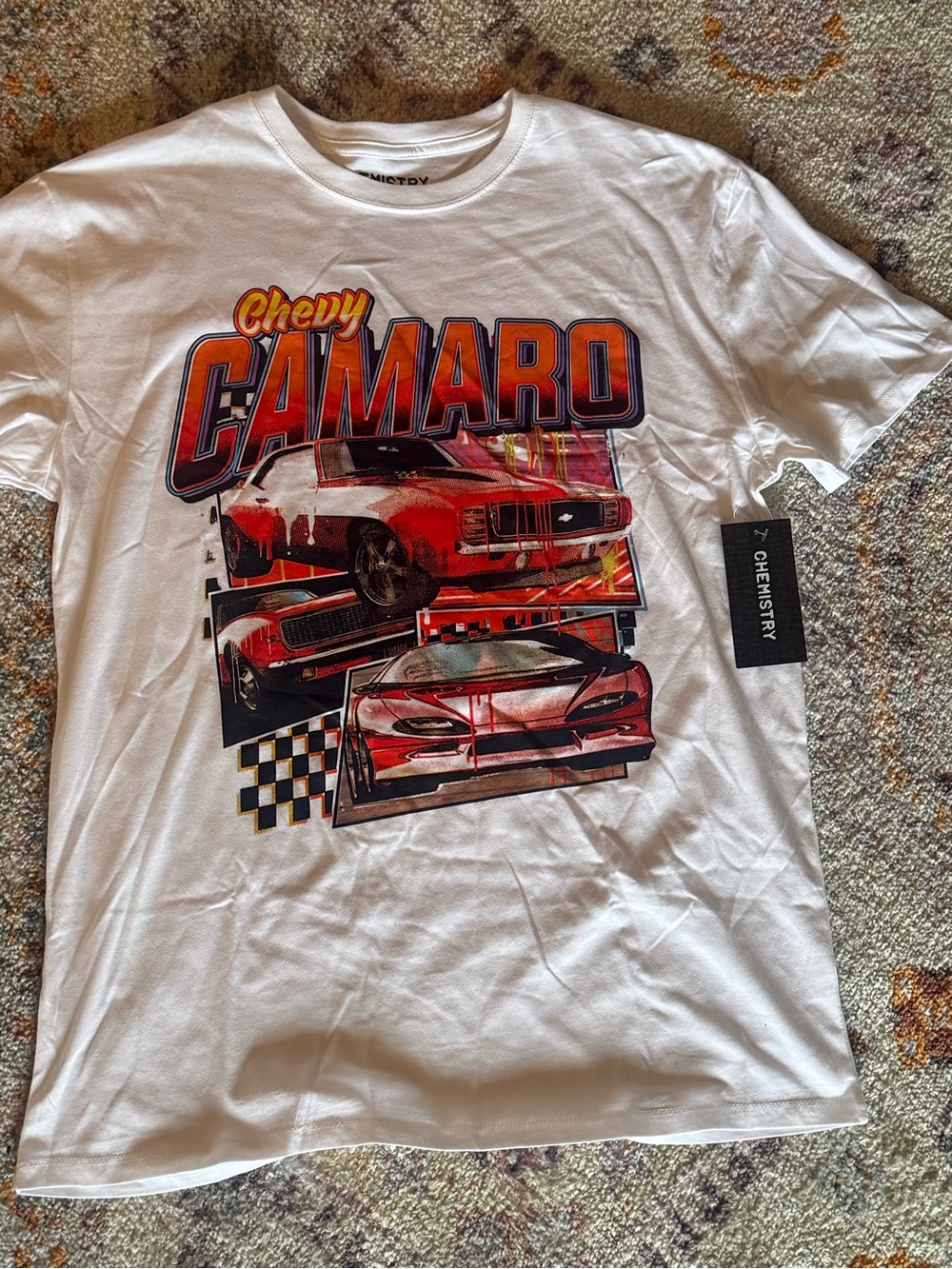 Chemistry Chevy Camaro Graphic T-Shirt Men’s Large White NWT